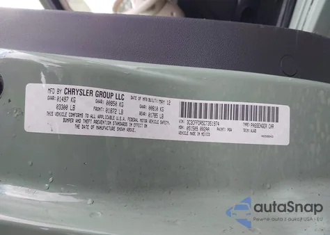 2012 Fiat 500C Pop z USA, uszkodzony, nr VIN 3C3CFFDR5CT351974